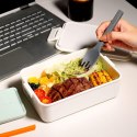 Linoroso Pudełko śniadaniowe z 3 przegródkami Bento- bialy lunch box