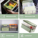 Linoroso Pudełko śniadaniowe z 3 przegródkami Bento- zielony lunch box