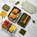 Linoroso Pudełko śniadaniowe z 3 przegródkami Bento- zielony lunch box