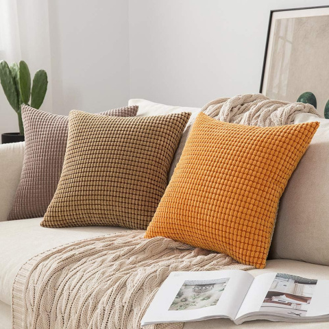 MIULEE Ozdobne poszewki na poduszki ze sztruksu,60 x 60 cm, 2 szt MIULEE Ozdobne poszewki na poduszki ze sztruksu,60 x 60 cm, 2 szt