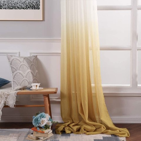 MIULEE Sheer Zasłona z woalu, przezroczysta, cieniowana, 245 x 140 cm MIULEE Sheer Zasłona z woalu, przezroczysta, cieniowana, 245 x 140 cm