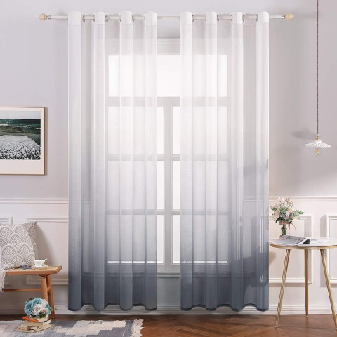 MIULEE Sheer Zasłona z woalu, przezroczysta, cieniowana, 245 x 140 cm MIULEE Sheer Zasłona z woalu, przezroczysta, cieniowana, 245 x 140 cm