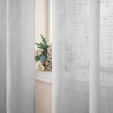 MIULEE Sheer zestaw 2 zasłon z woalu, zasłony lniane z oczkami, 140 x 175 MIULEE Sheer zestaw 2 zasłon z woalu, zasłony lniane z oczkami, 140 x 175