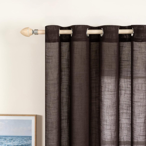 MIULEE Sheer zestaw 2 zasłon z woalu, zasłony lniane z oczkami 140 x 225 MIULEE Sheer zestaw 2 zasłon z woalu, zasłony lniane z oczkami 140 x 225