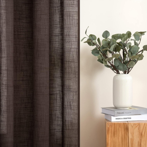 MIULEE Sheer zestaw 2 zasłon z woalu, zasłony lniane z oczkami 140 x 225 MIULEE Sheer zestaw 2 zasłon z woalu, zasłony lniane z oczkami 140 x 225