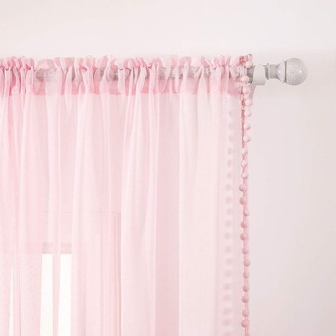 MIULEE Transparentne zasłony z woalu, z pomponami, 2 szt. 260 x 140 cm MIULEE Transparentne zasłony z woalu, z pomponami, 2 szt. 260 x 140 cm
