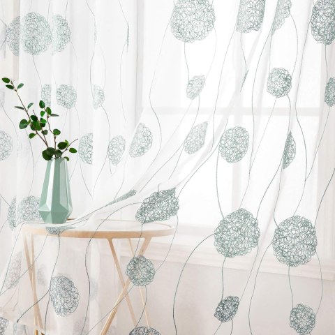 MIULEE Zasłony z haftem kwiatowym, białe 2 szt. 245 x szer. 140 cm MIULEE Zasłony z haftem kwiatowym, białe 2 szt. 245 x szer. 140 cm