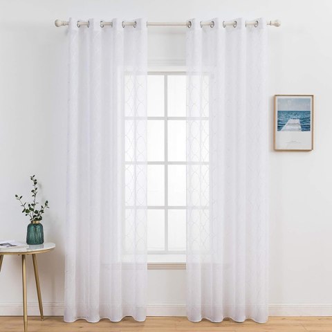 MIULEE zestaw 2 zasłon Marokko z woalu, na przelotkach, 145 x 140 cm MIULEE zestaw 2 zasłon Marokko z woalu, na przelotkach, 145 x 140 cm