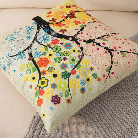MIULEE zestaw 4 kwadratowych poszewek na poduszkę, len , 45 x 45 cm MIULEE zestaw 4 kwadratowych poszewek na poduszkę, len , 45 x 45 cm