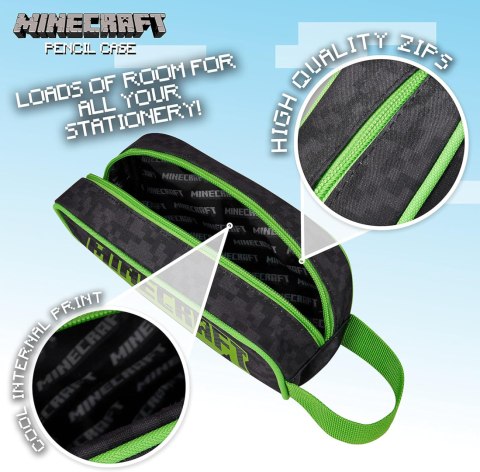 Minecraft Piórnik, przybory szkolne, piórnik o dużej pojemności Minecraft Piórnik, przybory szkolne, piórnik o dużej pojemności