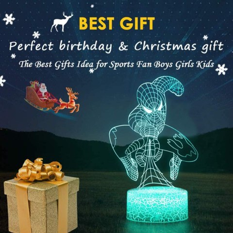 ONXE Lampka nocna 3D Superbohatera, Spiderman LED ONXE Lampka nocna 3D Superbohatera, Spiderman LED