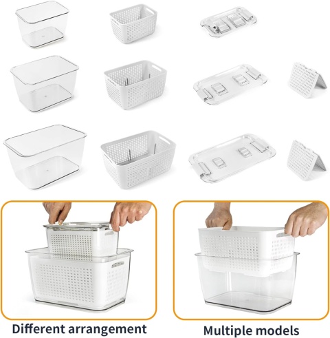 Spesh Zestaw pojemników na żywność, 3 szt (0,5 l + 1,7 l + 4,5 l)