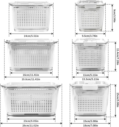 Spesh Zestaw pojemników na żywność, 3 szt (0,5 l + 1,7 l + 4,5 l)