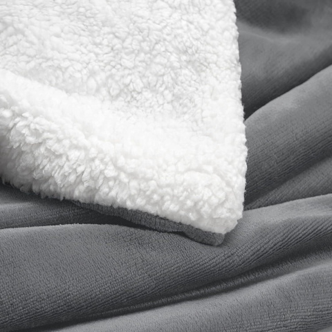 WAVVE Sherpa szaro-biały koc polarowy, narzuta na łózko 150x200 cm WAVVE Sherpa szaro-biały koc polarowy, narzuta na łózko 150x200 cm