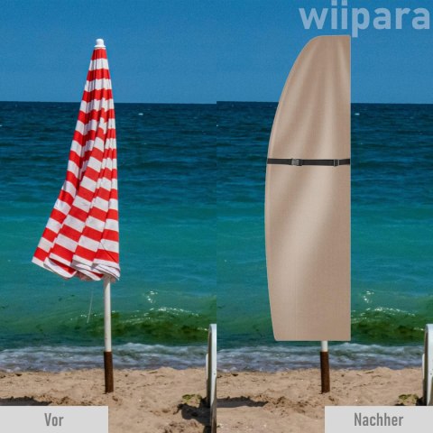 wiipara Pokrowiec ochronny na parasol z prętem 2 m do 3 m, wiipara Pokrowiec ochronny na parasol z prętem 2 m do 3 m,