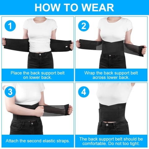 ACWOO Pas lędźwiowy, podparcie pleców, regulacja paska S