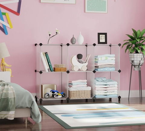 AWTATOS ORGANIZER MODUŁOWY regał do przechowywania 6-częściowy 6x30/30/30cm