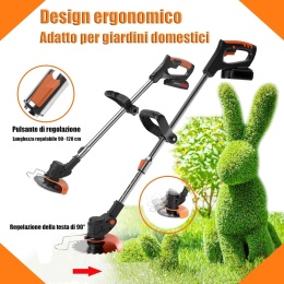 Akumulatorowa podkaszarka do trawy, z metalowym ostrzem, z 2 akumulatorami 21 V