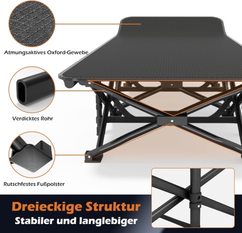 Atorpok składane łóżko kempingowe 200kg