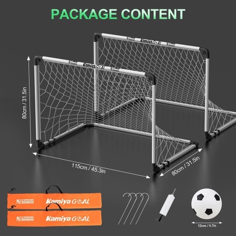 BRAMKI PIŁKARSKIE KAMIYA 2PACK DLA DZIECI SKŁADANE PRZENOŚNE OGRODOWE SPORT