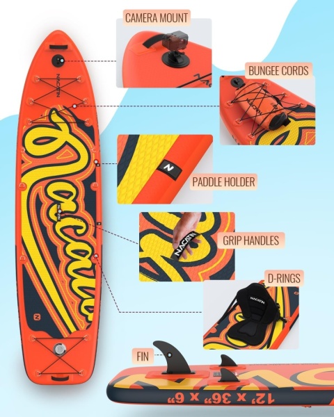 DESKA SUP pompowana z wiosłem WATTSUP paddle board F12 12' 366 cm