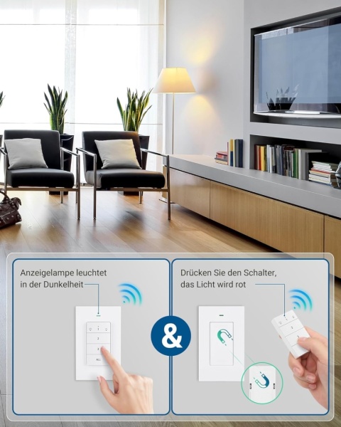 DEWENWILS Gniazda radiowe z pilotem zdalnego sterowania, 16 A, 3680 W