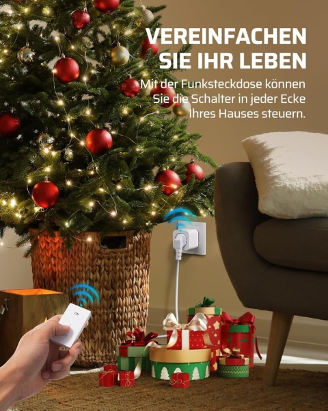 DEWENWILS Gniazda radiowe z pilotem zdalnego sterowania, 16 A, 3680 W