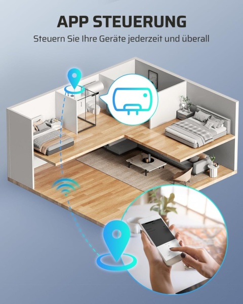 DEWENWILS Gniazdko wtykowe WLAN IP44, 3680 W, inteligentne Alexa, Google