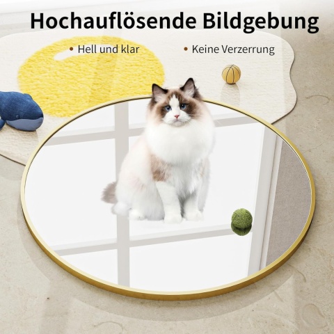 BEAUTYPEAK Okrągłe lustro ścienne 50 cm z aluminiową ramą