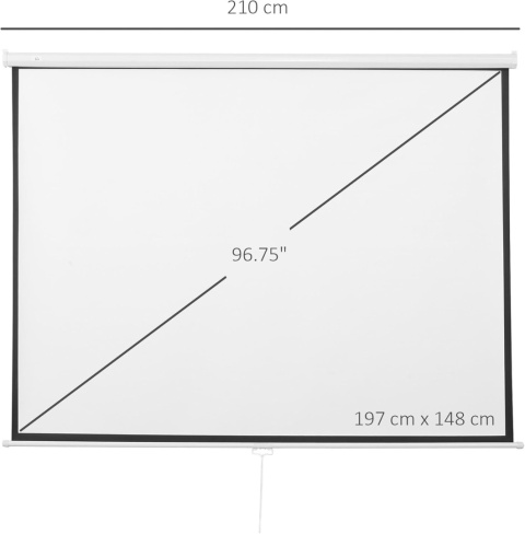 EKRAN PROJEKCYJNY RZUTNIKA 100" 200x150 cm