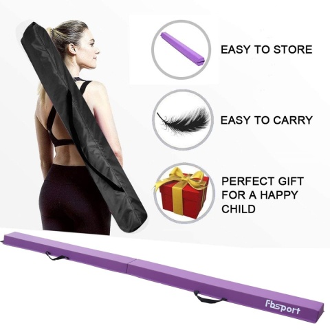 FBSPORT 270 cm Belka równoważna dla dzieci, składana plus torba