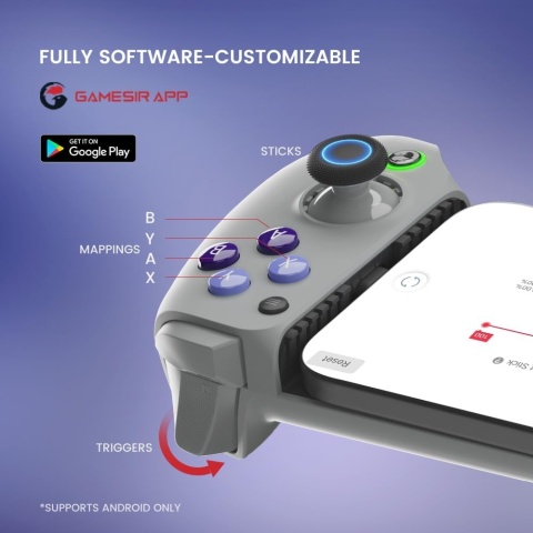 Gamepad kontroler do gier GameSir G8 Galileo USB-C z uchwytem na telefon