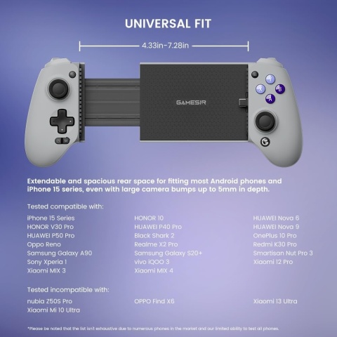 Gamepad kontroler do gier GameSir G8 Galileo USB-C z uchwytem na telefon