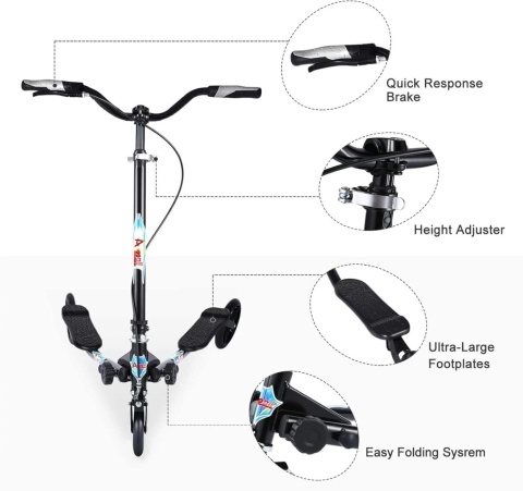 HULAJNOGA BALANSOWA TRÓJKOŁOWA SKRĘTNA AOODIL SWING SCOOTER 8+