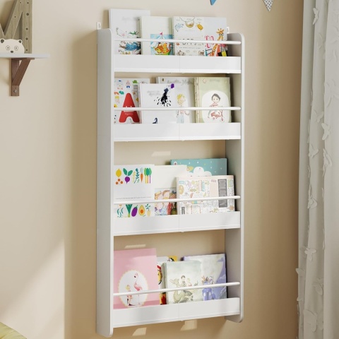 Haus Projekt Biały regał na książki z drewna 57 szer. x 112 wys. cm