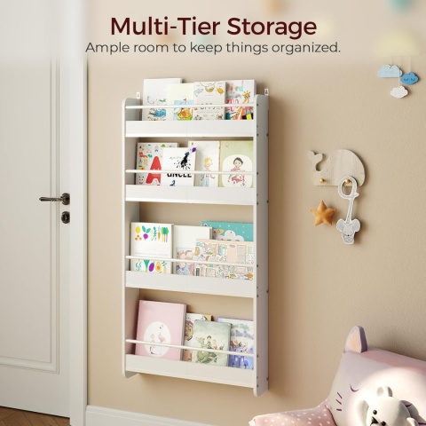 Haus Projekt Biały regał na książki z drewna 57 szer. x 112 wys. cm