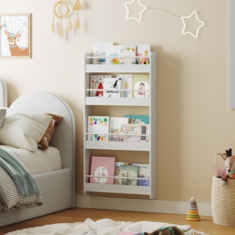 Haus Projekt Biały regał na książki z drewna 57 szer. x 112 wys. cm