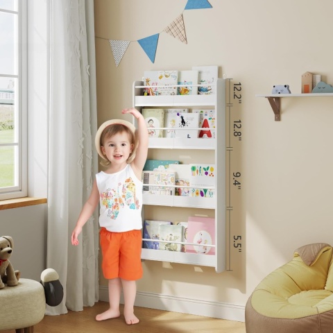 Haus Projekt Biały regał na książki z drewna 57 szer. x 112 wys. cm