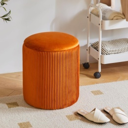 IBUYKE zestaw otomanów, aksamitny nowoczesny wyściełany stolik kawowy, podnóżek