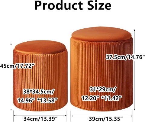 IBUYKE zestaw otomanów, aksamitny nowoczesny wyściełany stolik kawowy, podnóżek