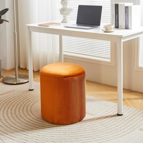 IBUYKE zestaw otomanów, aksamitny nowoczesny wyściełany stolik kawowy, podnóżek