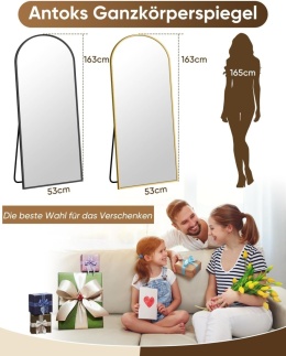 Lustro stojące prostokąt rama metal 163 x 53 cm,