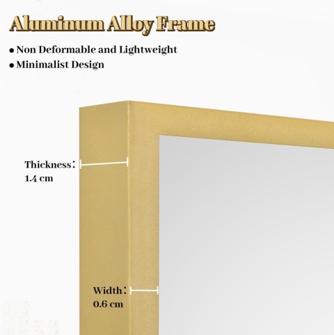 Lustro Koonmi stojące prostokąt rama metal 60x165 cm