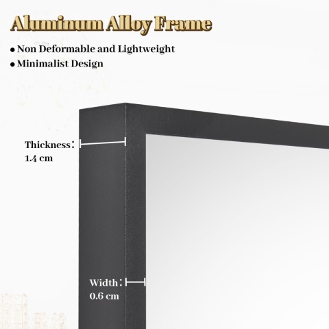 Lustro Koonmi stojące prostokąt rama metal 50x160 cm