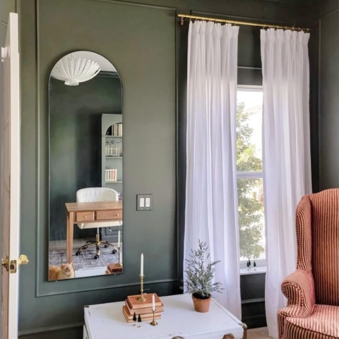 Lustro Koonmi stojące prostokąt rama metal czarne 45 x 147 cm