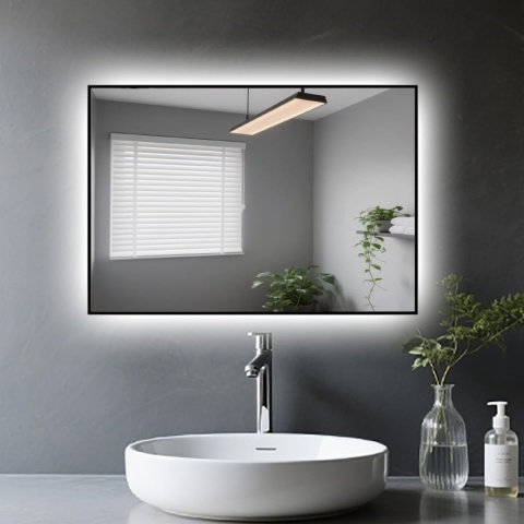 Lustro łazienkowe ze światłem LED 45 x 65 cm, z podświetleniem