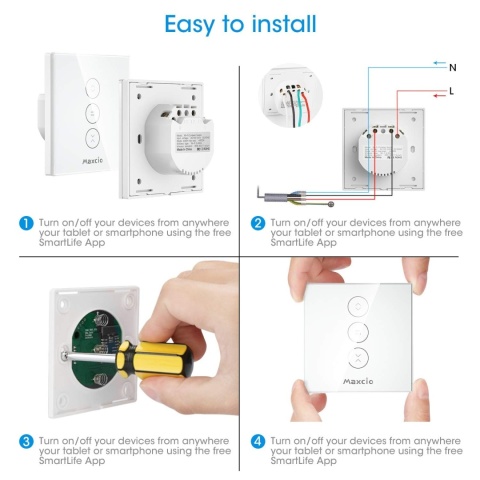 Maxico Programator Czasowy do Rolet, 600 W, aplikacja Zestaw 2 Sztuki