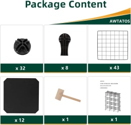 ORGANIZER PÓŁKA MODUŁOWA SZAFKA 12 SZEŚCIANÓW REGAŁ CZARNY AWTATOS R15
