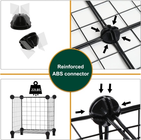 ORGANIZER PÓŁKA MODUŁOWA SZAFKA 12 SZEŚCIANÓW REGAŁ CZARNY AWTATOS R15