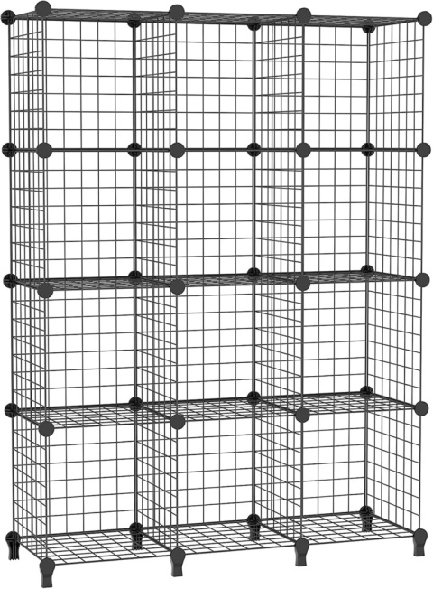 ORGANIZER PÓŁKA MODUŁOWA SZAFKA 12 SZEŚCIANÓW REGAŁ CZARNY AWTATOS R15
